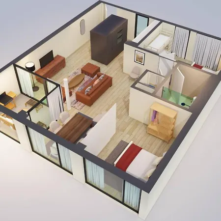 아파트 Modern With Balcony And Bbq At West Station